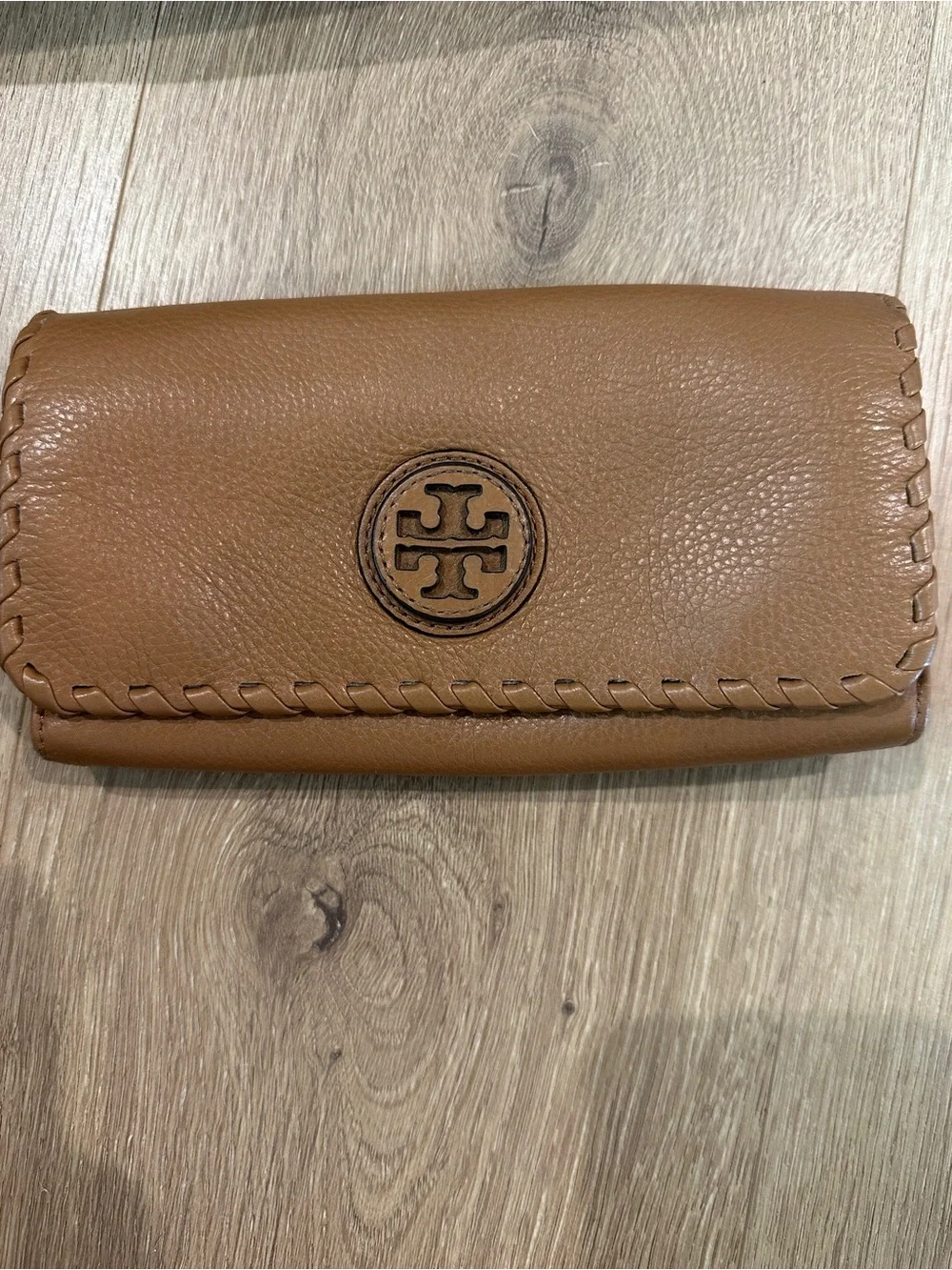 Tory Burch Tan Leather Chain Tote and wallet